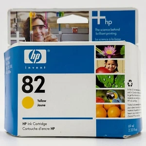 HP 82 Yellow Ink Cartridge HP Genuine C4911A 69ml DesignJet - New - Afbeelding 1 van 4