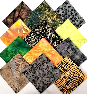 48 PIEZAS BATIK ~ PAQUETE DE ENCANTO CUADRADOS EDREDÓN PRECORTADO DE 5"X5" ~ ENVÍO GRATUITO Foto 1 de 4