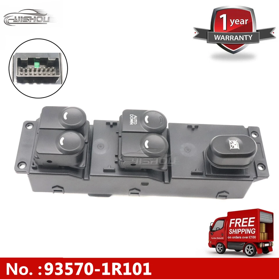 93570-1R101 电源窗口主开关适用于 2011 - 2017 / 现代口音 Solaris — 第 1/4 张图片