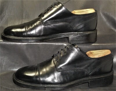 Bachrach men's black smooth leather cap toe lace up oxford shoes size EUR 41 1/2 - Image 1 of 4