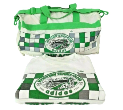 Lote De Colección Años 80 Adidas Ryetown Club de Tenis Sudadera y Bolsa de Gimnasio de Lona Talla XL Foto 1 de 4