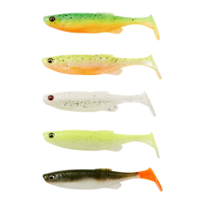 Savage Gear Fat Minnow T-Tail 5 diversi colori mix set gomma esca pesce - Foto 1 di 8
