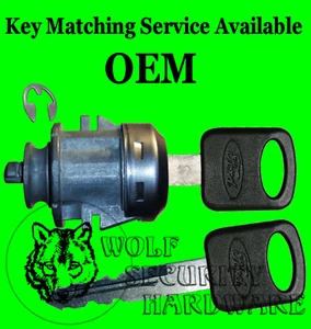 Ford Lincoln OEM Single Door Key Lock Cylinder 7006454 With 2 Ford Logo Keys - Foto 1 di 2