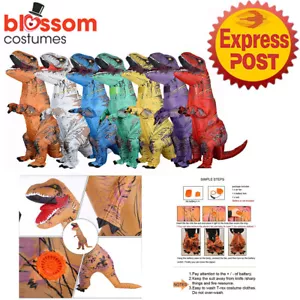 K632 Inflatable Dinosaur Costume Child Jurassic World Park Trex T-Rex T rex Blow - Picture 1 of 12