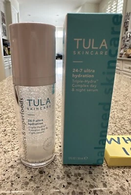 TULA 24-7 Ultra Hydration Triple-Hydra Day & Night Serum 1oz/30mL FULL SZ $48 - Image 1 of 4