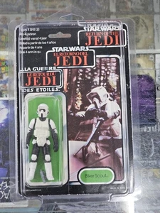 Vintage Star Wars ROTJ Biker Scout Figur Palitoy Tri-Logo Card 77 Back Kenner - Bild 1 von 24
