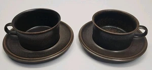 2 Arabia of Finland Ruska Cups & Saucers Set - Picture 1 of 9