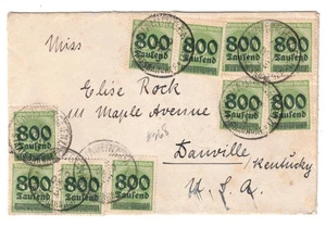 1923 Deutschland Inflationszeit Brief nach Danville Kentucky - Bild 1 von 2