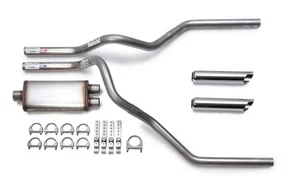 Flow II Stainless Performance Dual Exhaust Kit Chrome Tips 94-01 Ford F150 F250 - Picture 1 of 4