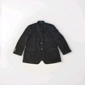 Stafford Blazer Sport Coat Mens 44S Black with Silver Buttons Wool Vintage - Picture 1 of 7