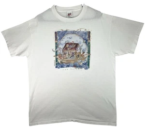Vintage 90s Noahs Ark Shirt Sz XL Single Stitch Jesus Cartoon Religious Animals - Picture 1 of 8
