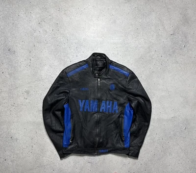 Yamaha Leather Moto Jacket Big Logo Rare Bike - Image 1 of 4