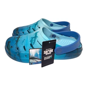 Robuste Hai Clog Sandalen Discovery Shark Week drehbarer Riemen Herren Größen 8-13 blau - Bild 1 von 9