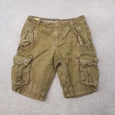 Shorts masculino Superdry pequeno núcleo verde carga pesada bolsos utilitários militares W30 - Imagem 1 de 4