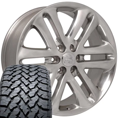 Set(4) Polished 3918 22x9 Wheels & 285/45R22 All Terrain Tires 6x5.3 +44ET - Image 1 of 4