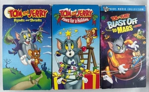 Tom and Jerry 3 VHS Lot Paws For A Holiday Hijinks & Shrieks Blast Off to Mars - Picture 1 of 6