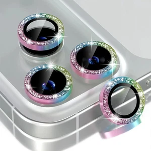 Bling Glitter Metal Glass Camera Lens Protector Cap Ring for iPhone 17 Pro Max - Picture 1 of 45