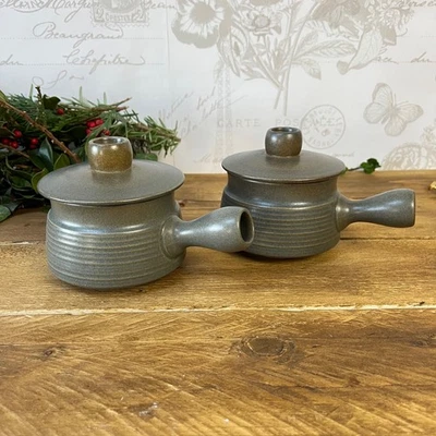 Vintage Denby Langley Sherwood Lidded Soup Bowls x 2 - Image 1 of 4
