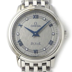 Reloj OMEGA De Ville 424.10.27.60.56.002 esfera gris índice diamante cuarzo SS - Imagen 1 de 10