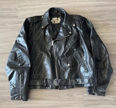 Vintage 70’s Sears The Leather Shop Motorcycle Ramones Jacket Mens 46 Stunning - Image 1 of 4