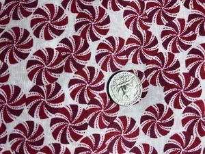Vintage New Christmas Peppermint Candy Cotton Fabric 2 Yards - Picture 1 of 2