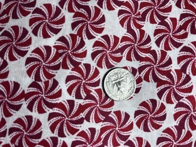 Vintage New Christmas Peppermint Candy Cotton Fabric 2 Yards - Image 1 of 2