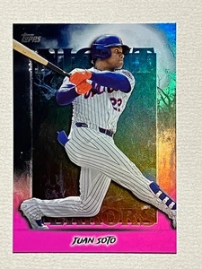 2025 Topps Update Pink Foil Night Terrors Juan Soto New York Mets - Picture 1 of 2