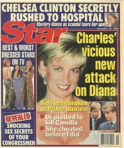 Star Magazine Nov 10, 1998 Princess Diana Monica Lewinsky Chelsea Clinton - Picture 1 of 2