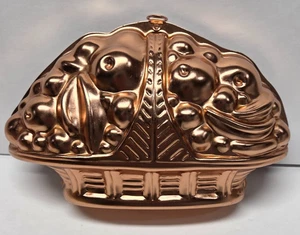 Vintage Fruit Basket Copper jello mold 3 1/2 cup by Mirro USA Kitchen Baking - Picture 1 of 6