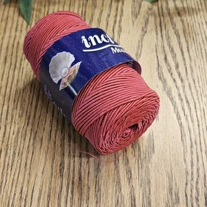 1 rollo 200 g de cordón de poliéster y algodón brillante, cordón redondo de macramé, rojo frambuesa - Imagen 1 de 3