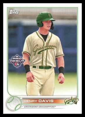 2022 Topps Pro Debut #PD-139 Henry Davis Greensboro Grasshoppers Baseball Card - Image 1 of 2