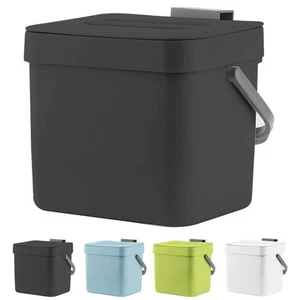 Kitchen Trash Can with Lid, Wall-Mounted Under Sink Small Garbage Can for Kit... - Picture 1 of 6