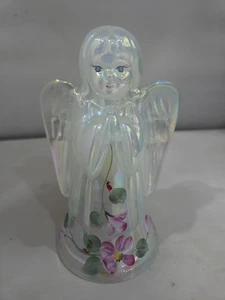 Fenton Glass Hand-Painted Iridescent Angel Figurine Open Eyed Rare - Bild 1 von 7