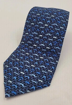 Corbata Vineyard Vines 100 % seda corbata bigotes informal divertida azul Foto 1 de 4
