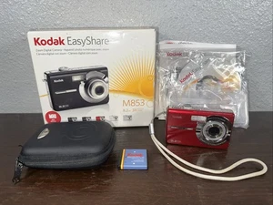 Kodak EasyShare M853 8.2MP Digital Camera Red + Box, Case & Battery (Tested) - Picture 1 of 8