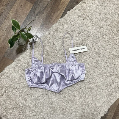 Urban Outfitters Out From Under Retro Maria Cetim Jacquard Ruched Bralette Novo com etiquetas - Imagem 1 de 4