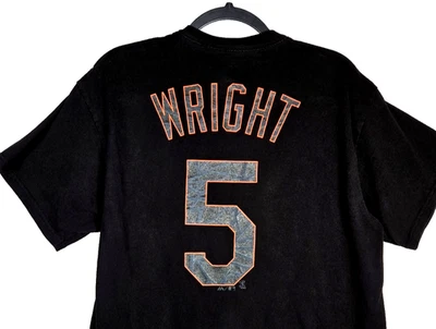 MLB New York Mets David Wright Mens Size Large Retired #5 Short Sleeve BLK Shirt - Image 1 of 4
