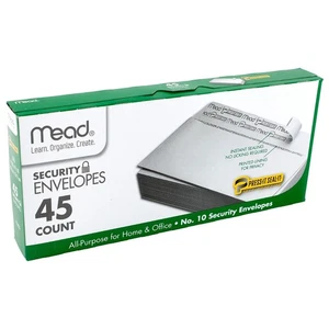 Mead #10 Envelopes, Security Printed Lining for Privacy, Press-It Seal-It Sel... - Picture 1 of 1