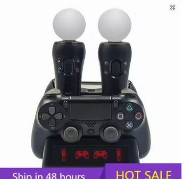 Base de carga cuádruple 4 en 1 para controladores PS4, PSVR y MOVE Foto 1 de 4