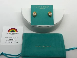 Pendientes KURT GEIGER Londres Arco Iris Pavé Sig Águila Tachuela Tono Dorado Nuevo con Etiquetas Bolsa - Imagen 1 de 5