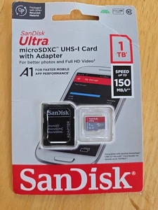SANDISK ULTRA 1 TB microSDXC MEMORY CARD WITH SD ADAPTER - FAST SHIPPING - Picture 1 of 2