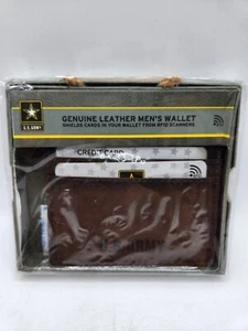 U.S. Armed Forces RFID Men's Genuine Leather Wallet US Army - Picture 1 of 4