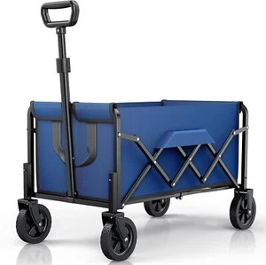 Utility Shopping Cart for Groceries, Sports, Camping, Garden, Fishing, Blue - Picture 1 of 2