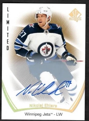 2021-22 Nikolaj Ehlers Upper Deck SP Authentics Limited Auto Winnipeg Jets - Image 1 of 2
