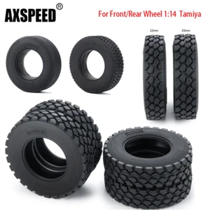 AXSPEED 22/25mm Rubber Tyre Tire for Tamiya 1:14 RC Truck Car Front/Rear Wheel - Picture 1 of 16