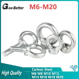 Lifting Eye Bolt & Lifting Eye Nuts Galvanised M6 M8 M10 M12 M14 M16 M18 M20 - Picture 1 of 13