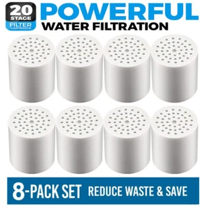 Replacement Cartridge Multi Stage Shower Filter Reduces Chemicals&Chlorine,8Pack - Picture 1 of 15