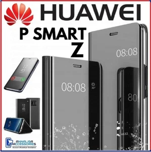Pour HUAWEI P SMART Z HOUSSE ETUI COQUE NOIR RABAT MIROIR CLEAR VIEW FLIP CASE - Photo 1 sur 10