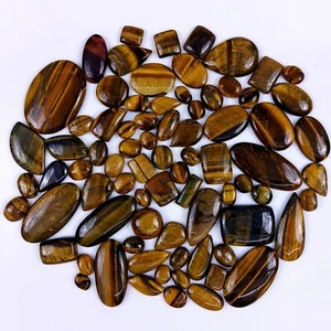 78Pcs 1526Cts Natural Yellow Tiger Eye Cabochon Loose Gemstone 37x22 13x8mm#6932 - Picture 1 of 8