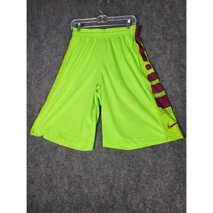 Nike Elite Basketball Shorts Dri-FIT Athletic Neon Green Maroon Mens Sz M School - Picture 1 of 11